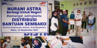 SUPRAPTI NINGSIH SALURKAN SEMBAKO PT ASTRA UNTUK WARGA LOKTABAT UTARA