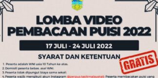PENGUMUMAN LOMBA VIDEO PEMBACAAN PUISI TINGKAT NASIONAL (17-24 JULI 2022)