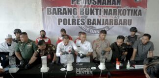 WAKIL WALI KOTA BANJARBARU, MUSNAHKAN 308,76 GRAM SABU-SABU