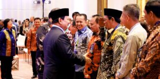 HADIRI PELUNCURAN GEOPORTAL KEBIJAKAN SATU PETA, PAMAN BIRIN SALAM HORMAT PRABOWO