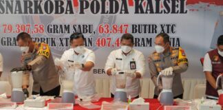 SELAMATKAN GENERASI MUDA, PEMPROV KALSEL APRESIASI PEMUSNAHAN BARBUK NARKOBA